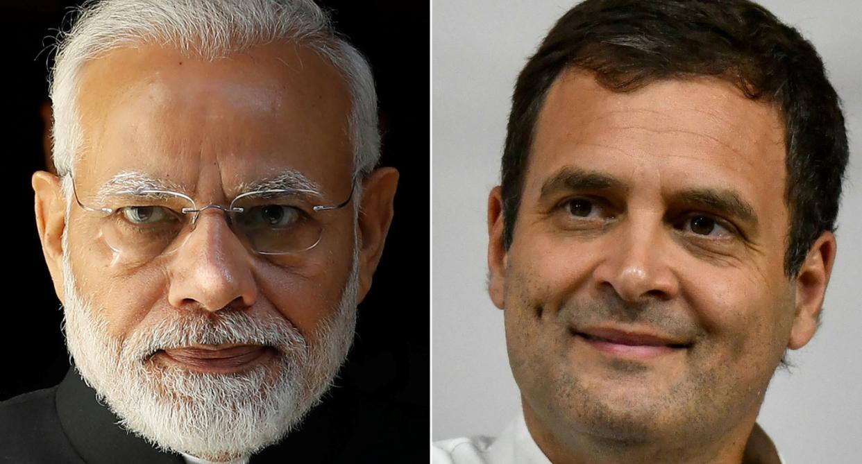 Prime Minister Narendra Modi (left) and Congress leader Rahul Gandhi. Photos: Tolga Akmen and Punit Paranjpe / AFP via Getty Images