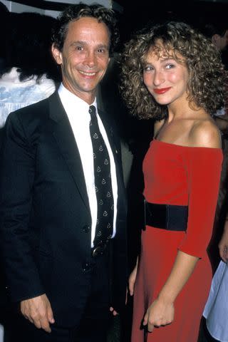 <p>Jim Smeal/Ron Galella Collection via Getty</p> Joel and Jennifer Grey in 1987.