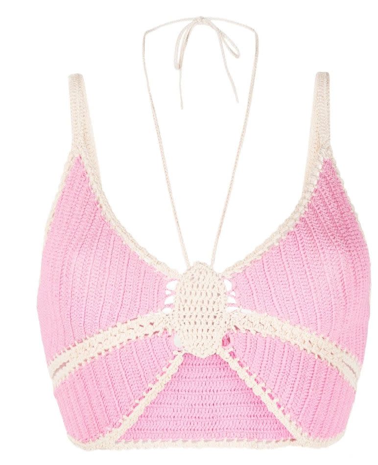 sandro crochet bra top