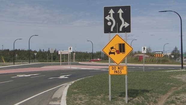 There are several roundabouts in the St. John's area, including this one by St. John's International Airport. 