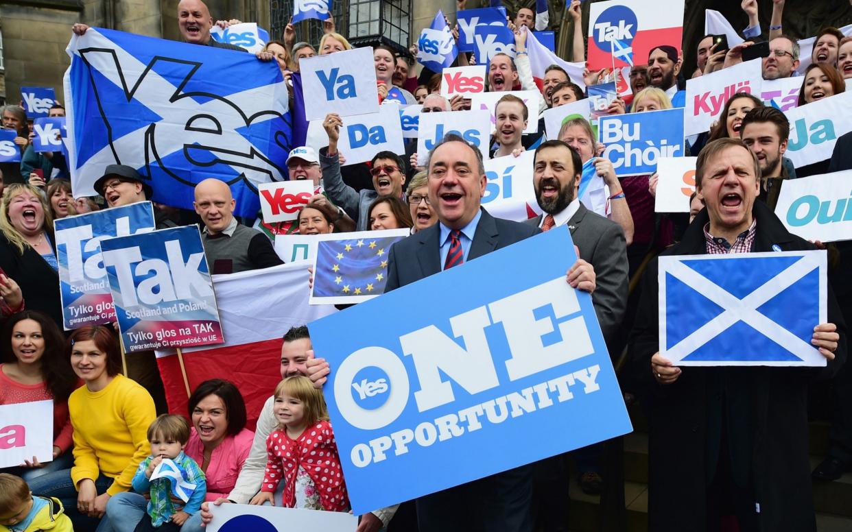 Alex Salmond during the final days of the 2014 referendum campaign - Getty Images Europe