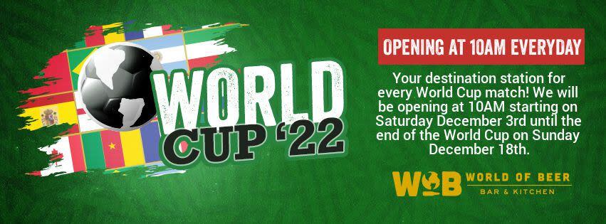 WOB in downtown Orlando will open at 10 a.m. on Saturday and offer a special World Cup brunch menu.