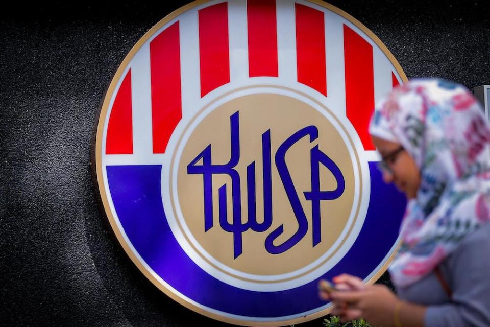 The Employees Provident Fund (EPF) logo is seen at its headquarters on Jalan Raja Laut January 22, 2020. — Picture by Hari Anggara