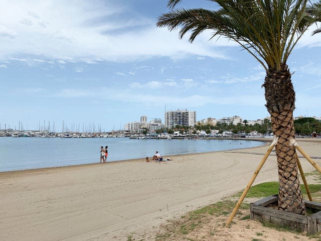 An empty beach on Ibiza, Spain