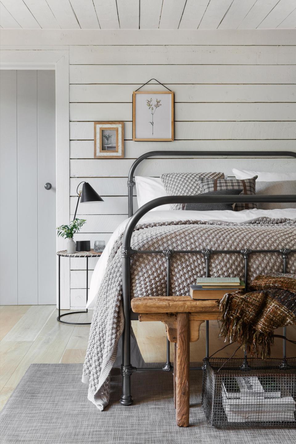 Add shiplap paneling for a rustic look