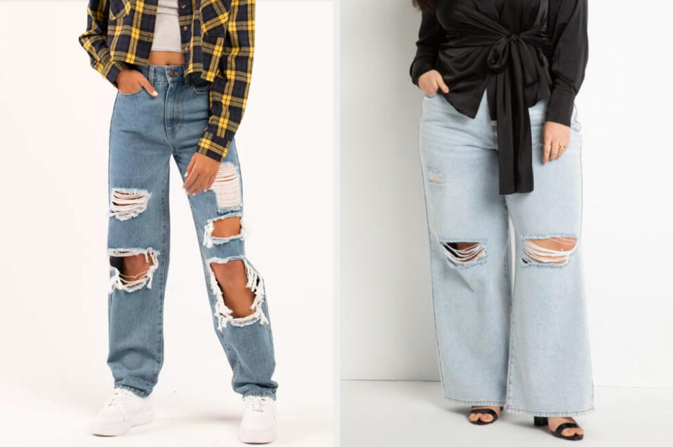 Jeans with holes