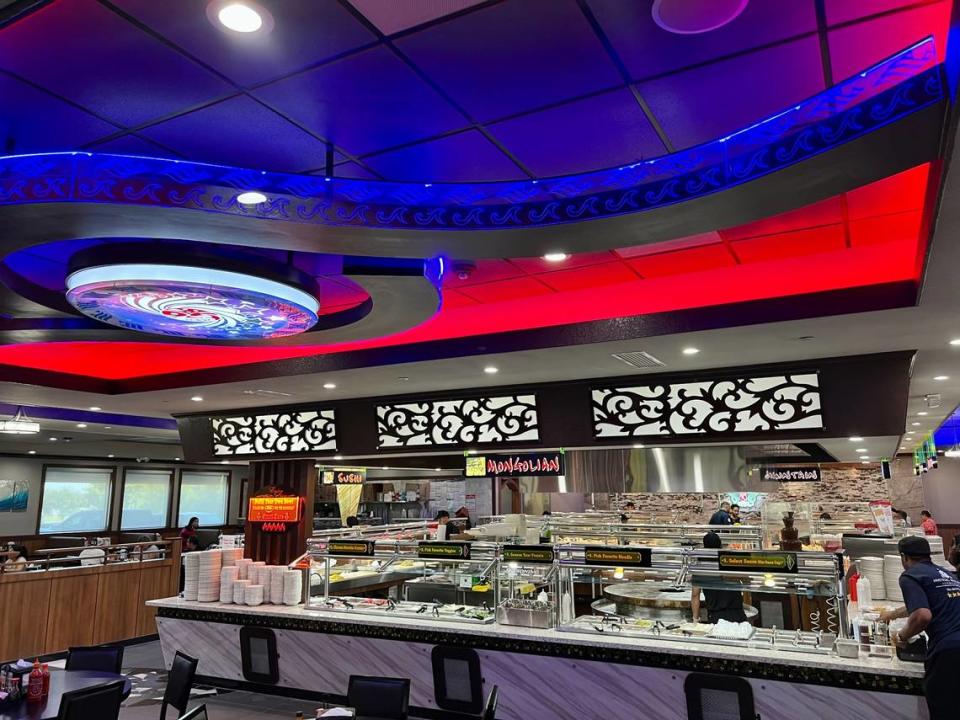 The Mongolian grill at King Buffet in Arlington during opening week August 15, 2023.