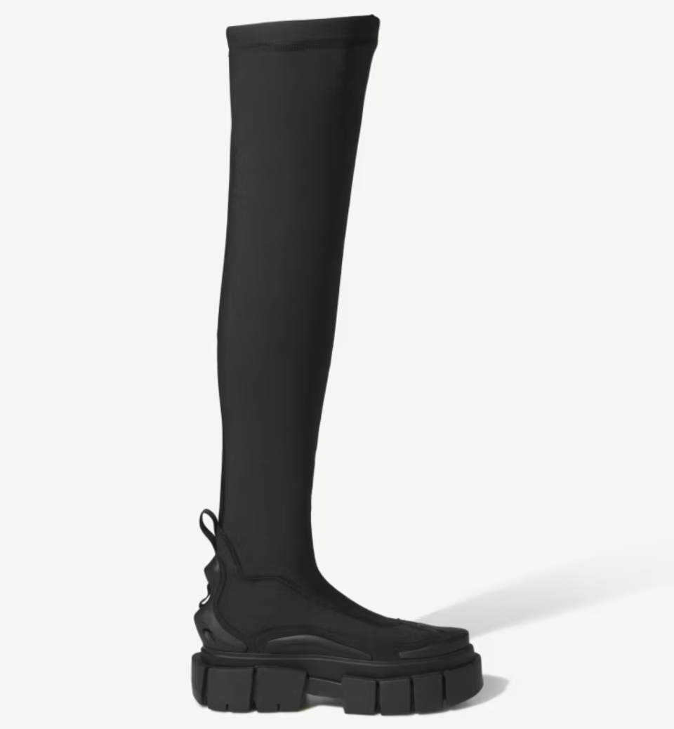 black knee high chunky boots