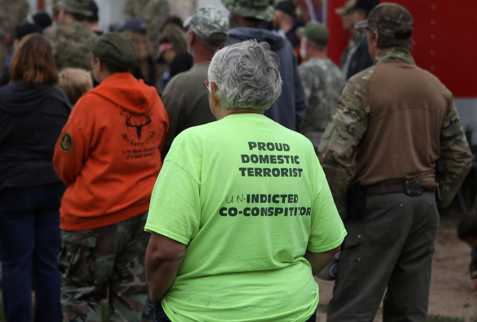 <p>Members of self-described patriot groups and militias gather for III% United Patriots’ Field Training Exercise outside Fountain, Colo., July 29, 2017. (Photo: Jim Urquhart/Reuters) </p>