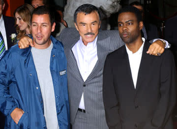 Adam Sandler , Burt Reynolds and Chris Rock at the Hollywood premiere of Paramount Pictures' The Longest Yard