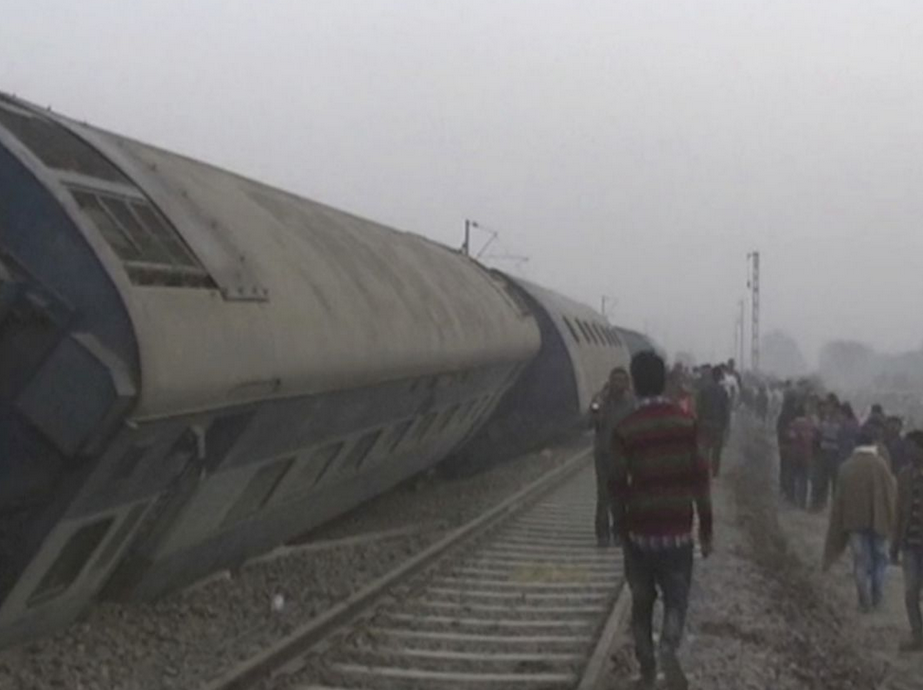 The derailment occurred near Pukhrayan. Photo: AP