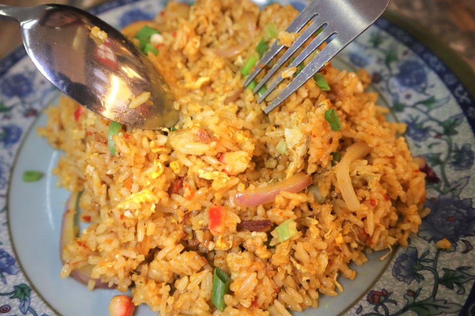 traditional penang cuisine - nyonya fried rice inside