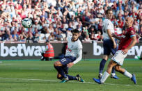 Soccer Football - Premier League - West Ham United v Tottenham Hotspur - London Stadium, London, Britain - October 20, 2018 Tottenham's Erik Lamela scores their first goal REUTERS/David Klein