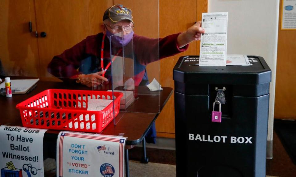 An election worker in Kenosha, Wisconsin.