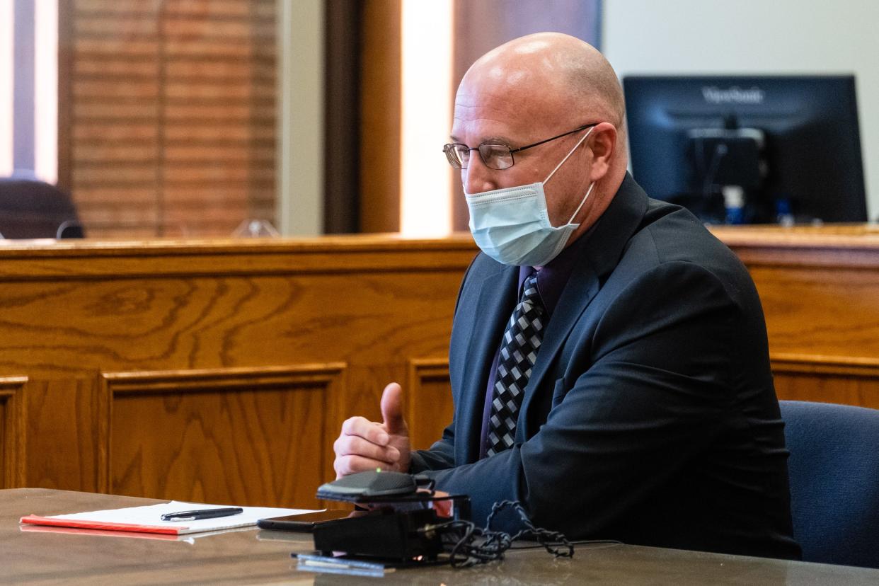 St. Clair County Clerk Jay DeBoyer serves on a panel to review candidates for the interim sheriff position Tuesday, Nov. 10, 2020, in the St. Clair County Courthouse in Port Huron.