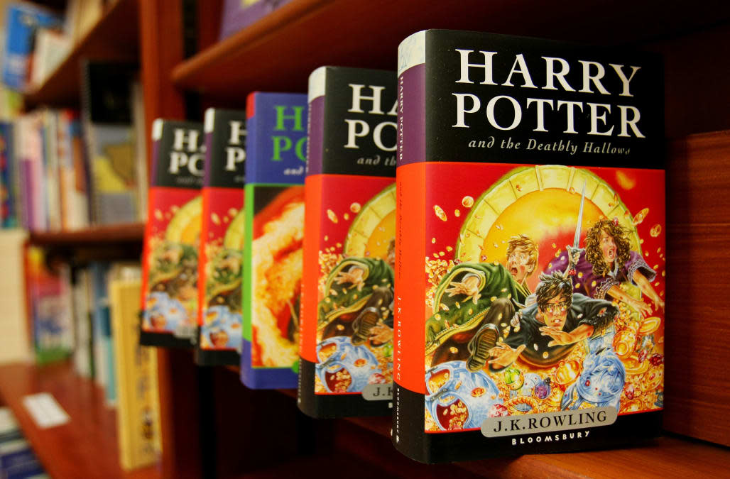 Harry Potter books by J.K. Rowling, published by Bloomsbury