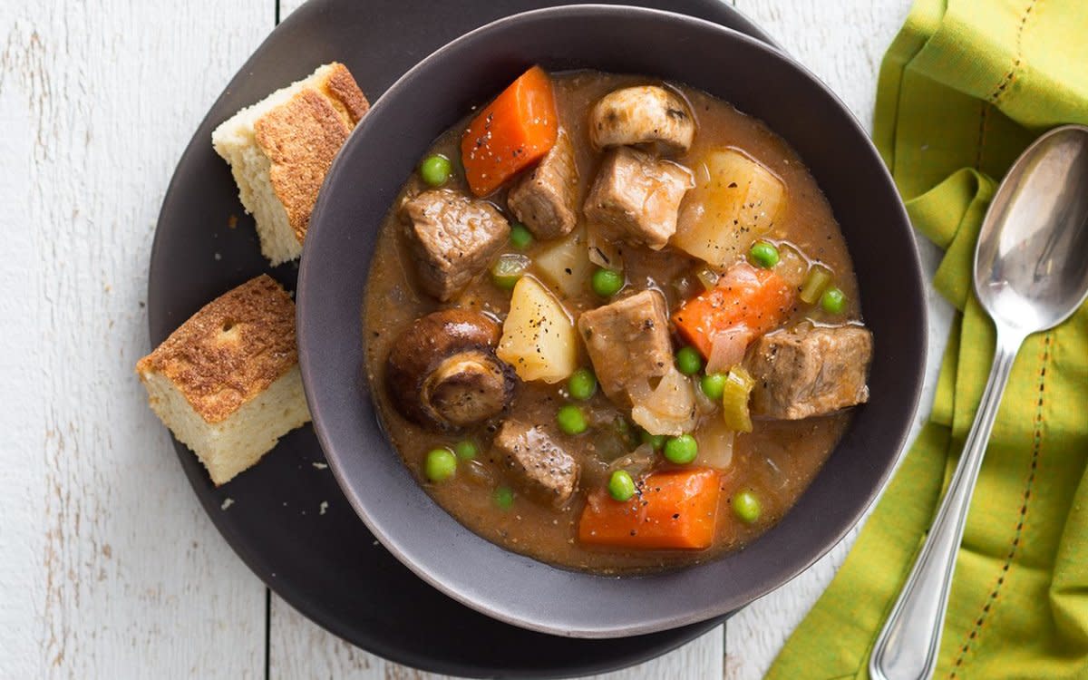 <p>Mark Boughton Photography</p><p>Big chunks of meat and veggies in a warm broth feel like a hug on a cold day.<br></p><p><strong>Get the recipe: <a href="https://parade.com/842165/communitytable/slow-cooker-beef-stew/" rel="nofollow noopener" target="_blank" data-ylk="slk:Crock Pot Beef Stew;elm:context_link;itc:0;sec:content-canvas" class="link rapid-noclick-resp">Crock Pot Beef Stew</a></strong></p>