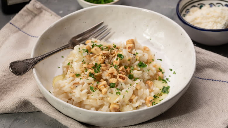 Buttery hazelnut risotto