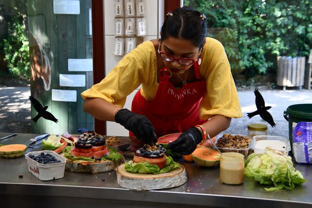 <p>BARENWALD Muritz/FOUR PAWS</p> Priyanka Naik preparing Beary Tartare for the bears at FOUR PAWS Bear Sanctuary Müritz in Germany