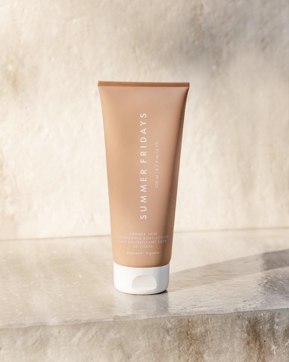 The Nourishing Body Lotion from Summer Fridays melts into the skin with the indulgent feel of a body butter, but it leaves no greasy mess behind. 