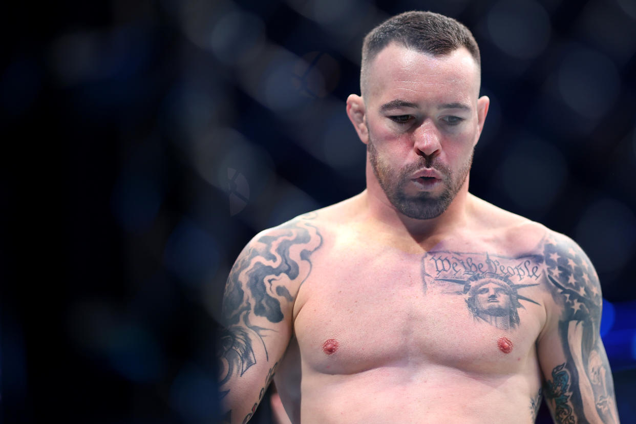 Colby Covington lost his welterweight title fight against Leon Edwards at UFC 296 on Dec. 16. (Sean M. Haffey/Getty Images)