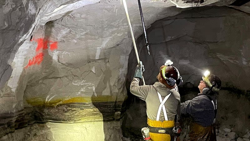Miners at the La Sal mine complex in San Juan County prepare to restart mining operations on Nov. 7, 2023.