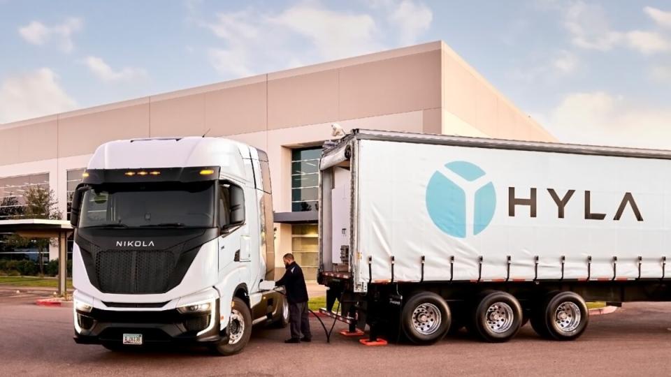 Nikola branded its hydrogen fuel operation as Hyla in January. (Photo: Nikola)