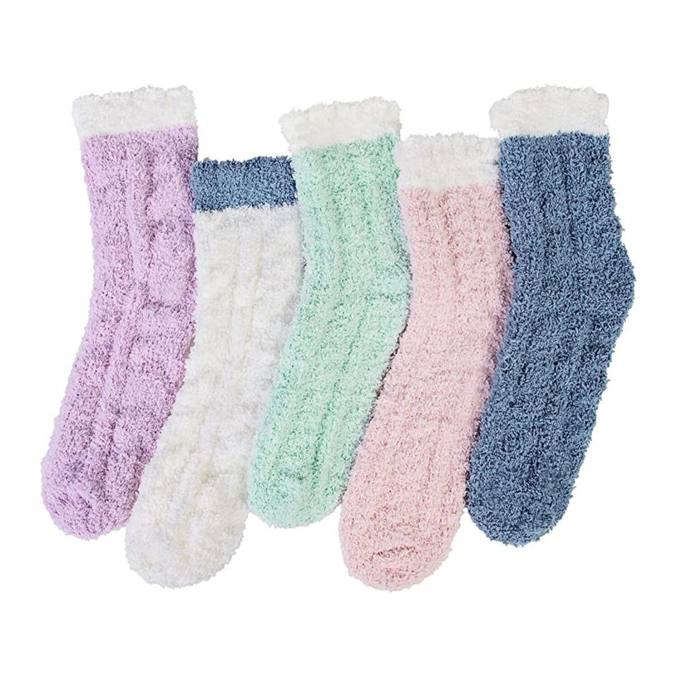 Chalier Fuzzy Socks for Women Warm Cozy Slipper Socks