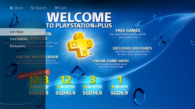 Playstation PS Plus 12 Months Voucher Blue