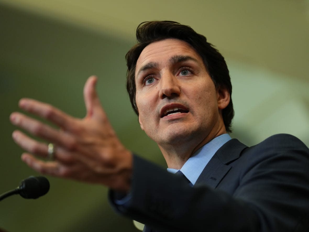 Prime Minister Justin Trudeau defended former governor general David Johnston Friday, saying Conservative attacks on his character show the opposition party is more interested in power than serving the country. (Sean Kilpatrick/The Canadian Press - image credit)