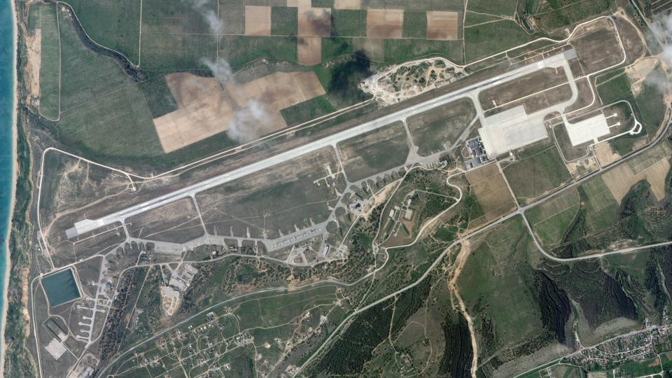 Belbek Airbase as seen on May 1st 2024. <em>PHOTO © 2024 PLANET LABS INC. ALL RIGHTS RESERVED. REPRINTED BY PERMISSION</em>