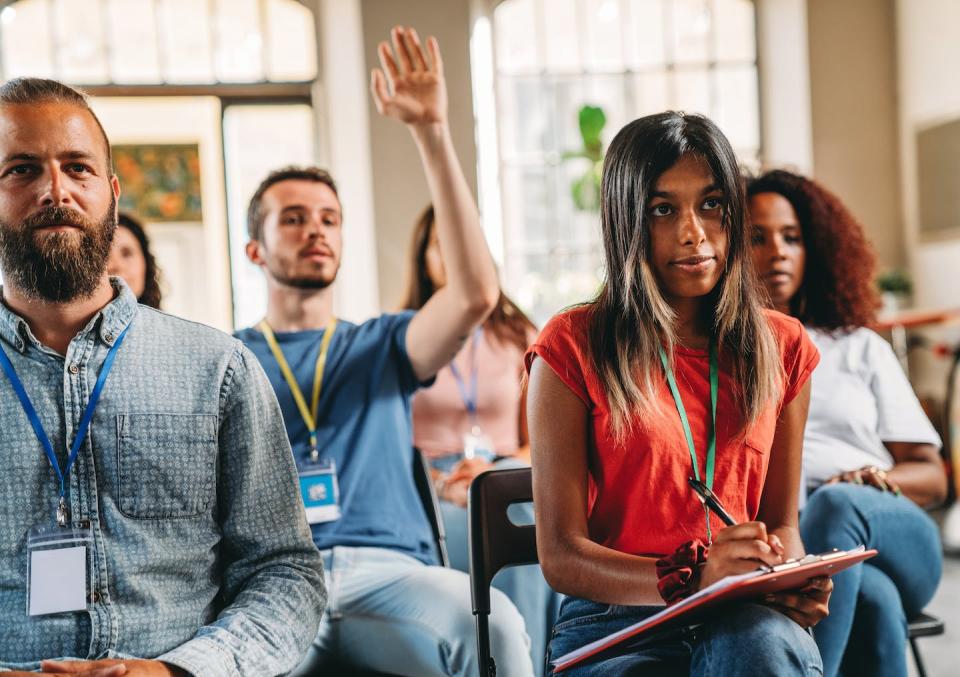 It is critically important to include feedback from the people who are going to to be most affected by an AI system – especially marginalized communities – during development. <a href="https://www.gettyimages.com/detail/photo/group-of-people-sitting-during-a-meeting-royalty-free-image/1423632924?phrase=diverse%20group%20feedback&adppopup=true" rel="nofollow noopener" target="_blank" data-ylk="slk:FilippoBacci/E+ via Getty Images;elm:context_link;itc:0;sec:content-canvas" class="link ">FilippoBacci/E+ via Getty Images</a>