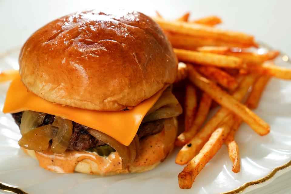 The Park Burger features a one-third-pound Angus chuck patty with American cheese, grilled onions, house-made pickles and special sauce. The fries are tossed in Greek seasoning and paprika.