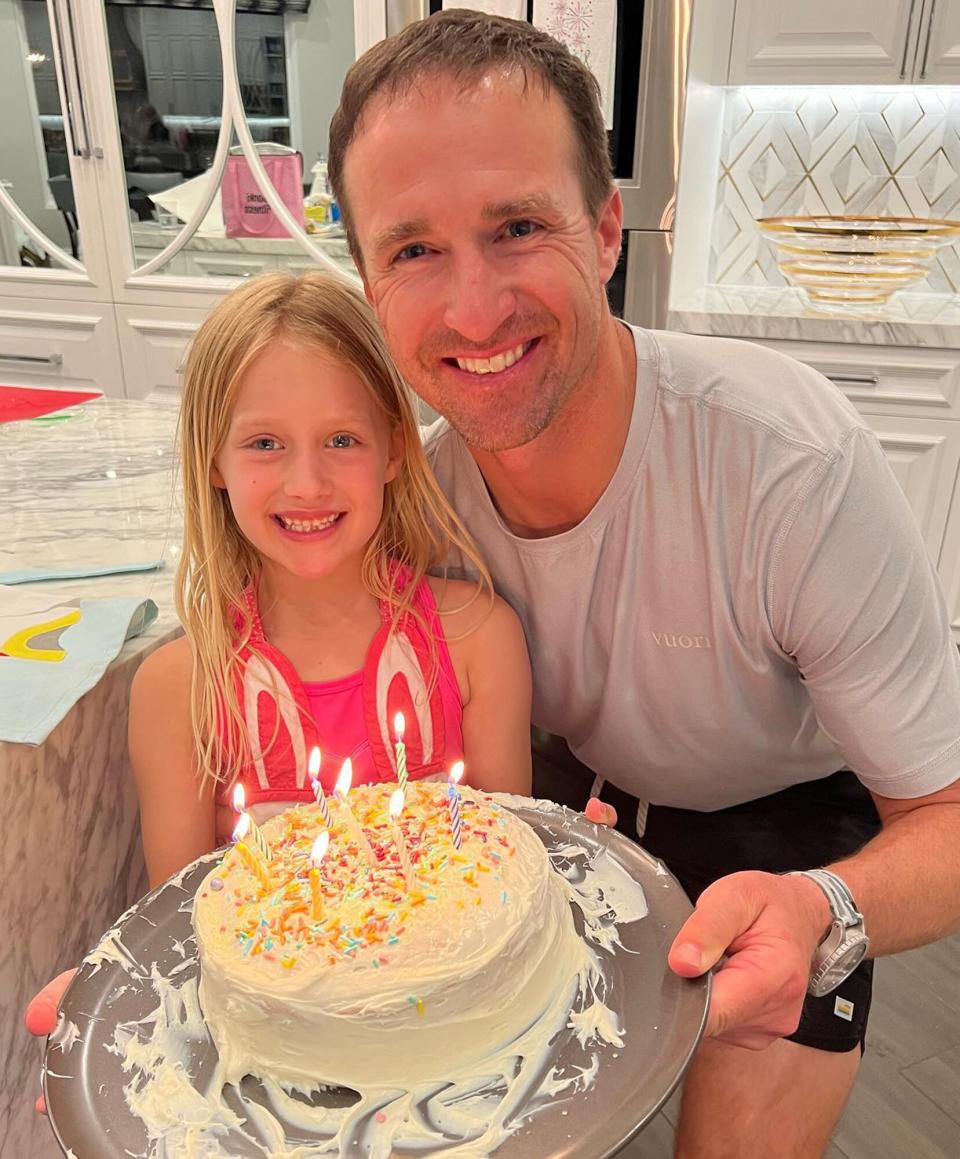 Drew Brees and daughter Rylen