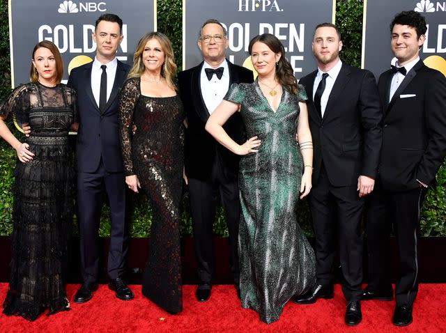 Frazer Harrison/Getty Rita Wilson and Tom Hanks with their kids in 2020