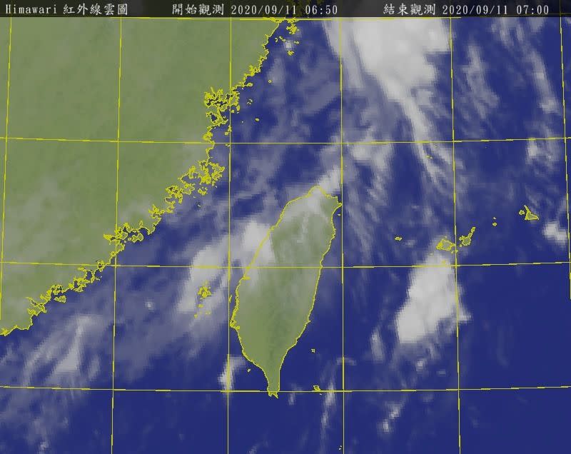 ▲今（11）日盛行風向是西南至偏南風，各地大多為多雲至晴的天氣，午後應留意局部短暫雷陣雨，山區並有局部大雨發生的機率。（圖／翻攝自氣象局）