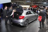 One of the lesser-known secrets of the automotive industry is that most "all-new" models are anything but; making money requires reusing as many parts as often as possible. Mercedes-Benz says that's not the case with the new A-Class hatchbacks unveiled at the Geneva Motor Show, which started with a blank screen and ended with a front-wheel-drive hatchback that lets the driver talk to Siri from behind the wheel -- and it's coming to America. In typical continental fashion, Mercedes offers at least six engine choices, from 115 hp up to 211 hp, all routed through either a six-speed manual or seven-speed automatic. Every engine comes with start-stop, turbocharging and the other roster of efficiency tricks now standard on new models. Unlike the cheaper beam suspension in lower-end hatches, Mercedes used a more-expensive four-link setup so that it could offer all-wheel-drive versions -- and potentially an AMG-designed edition as well. Mercedes says the first A-Class should arrive stateside in 2013.