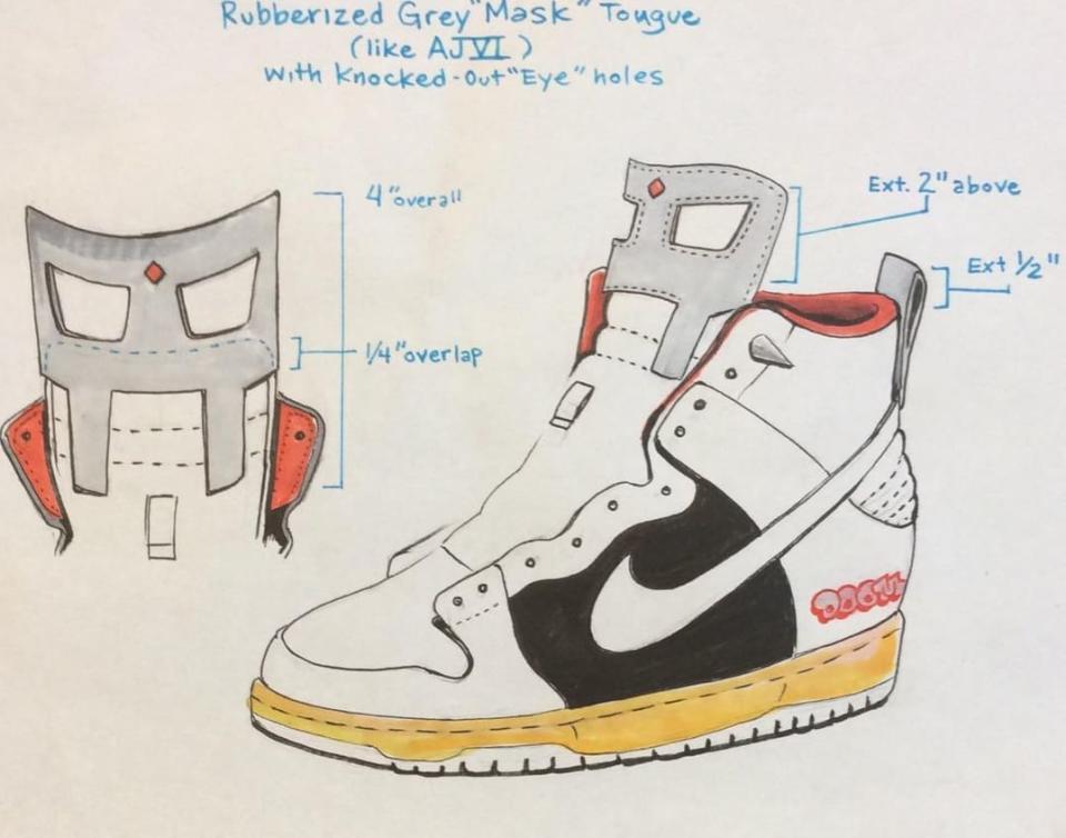 MF DOOM Dunk High Mask Sketch