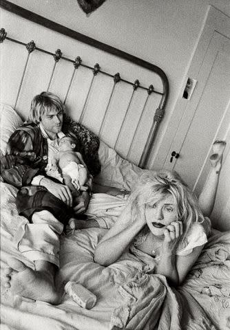 <p>Guzman</p> Kurt Cobain, Frances Bean Cobain and Courtney Love in 'Family Values: Kurt, Courtney, & Frances Bean'