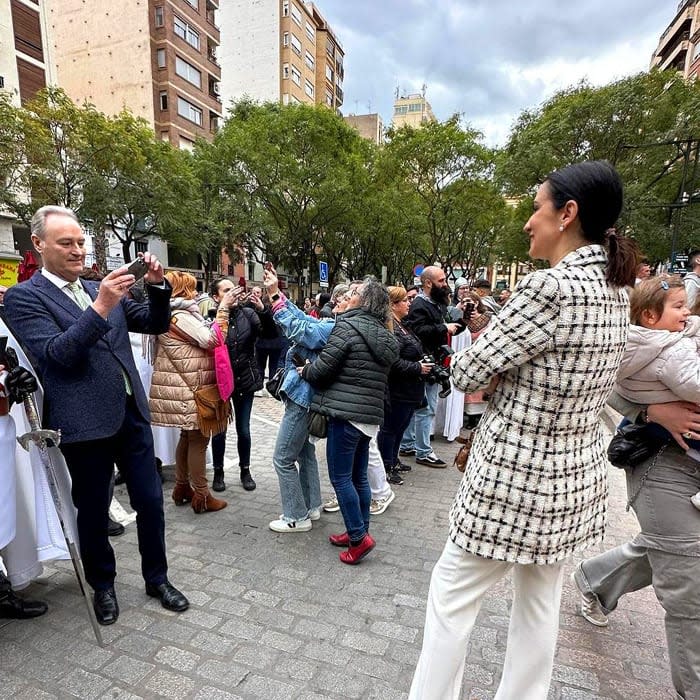 Silvia Jato y su marido en las fiestas de la Magdalena