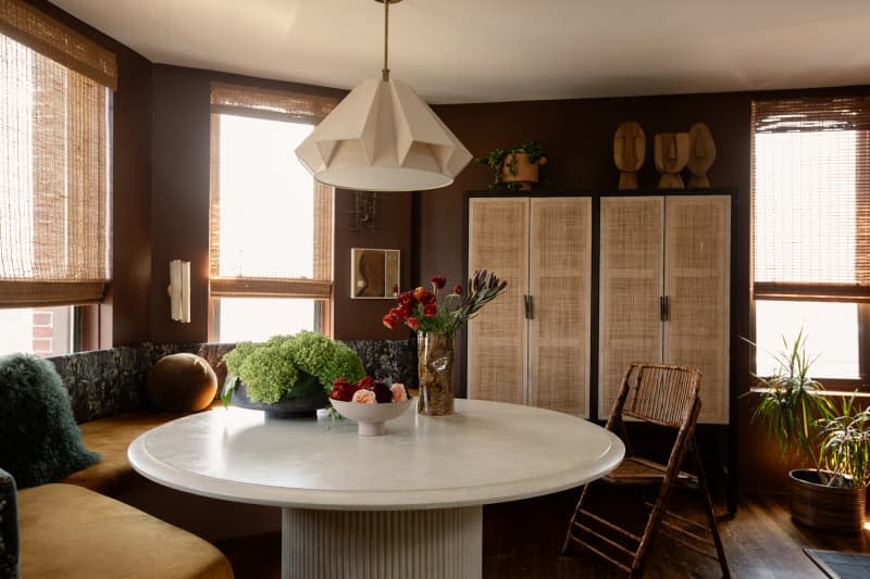 Pendant above dining table.