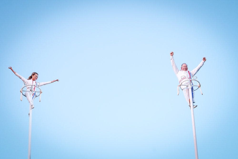 Angelina Nock, left, and her father, Michaelangelo, competed on “America’s Got Talent: Extreme” during the winter. An illness kept them from the finals, but they have been invited back to compete on the summer edition of “AGT.”