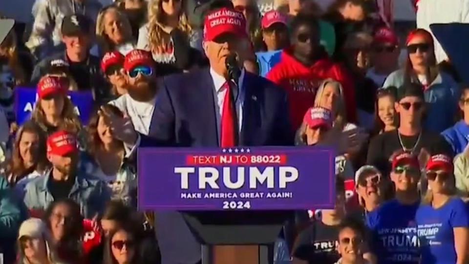 Trump praises fictional serial killer Hannibal Lecter during rally speech. (Reuters)