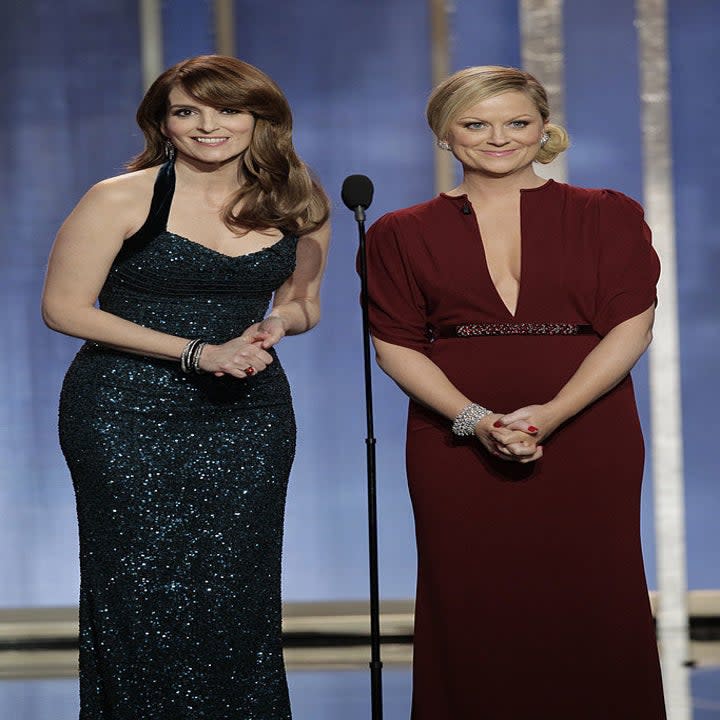 Tina Fey and Amy Poehler presenting an award