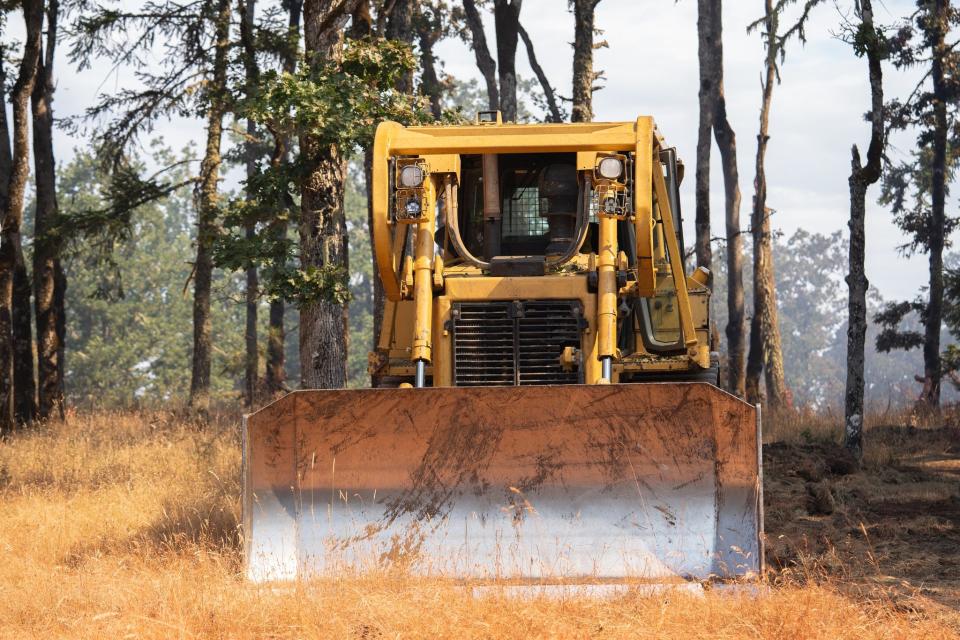 A dozer on the Priceboro Fire