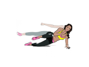 <p><strong>1/ </strong>Get into a left side plank, left knee and left elbow bent.</p><p><strong>2/ </strong>Punch your arm and leg out straight. Swap sides and repeat.</p>