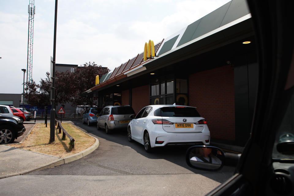 McDonald's Shirley Road in Southampton operates under social distance measures as lockdown restrictions have been relaxed during the ongoing coronavirus pandemic