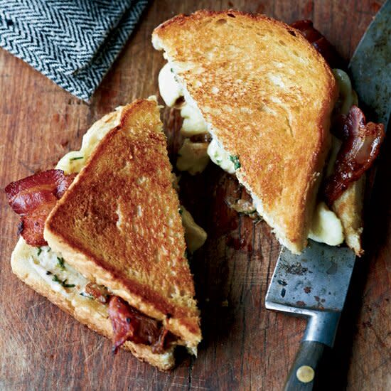 Grilled Cheese-and-Bacon Sandwiches with Cheese Curds