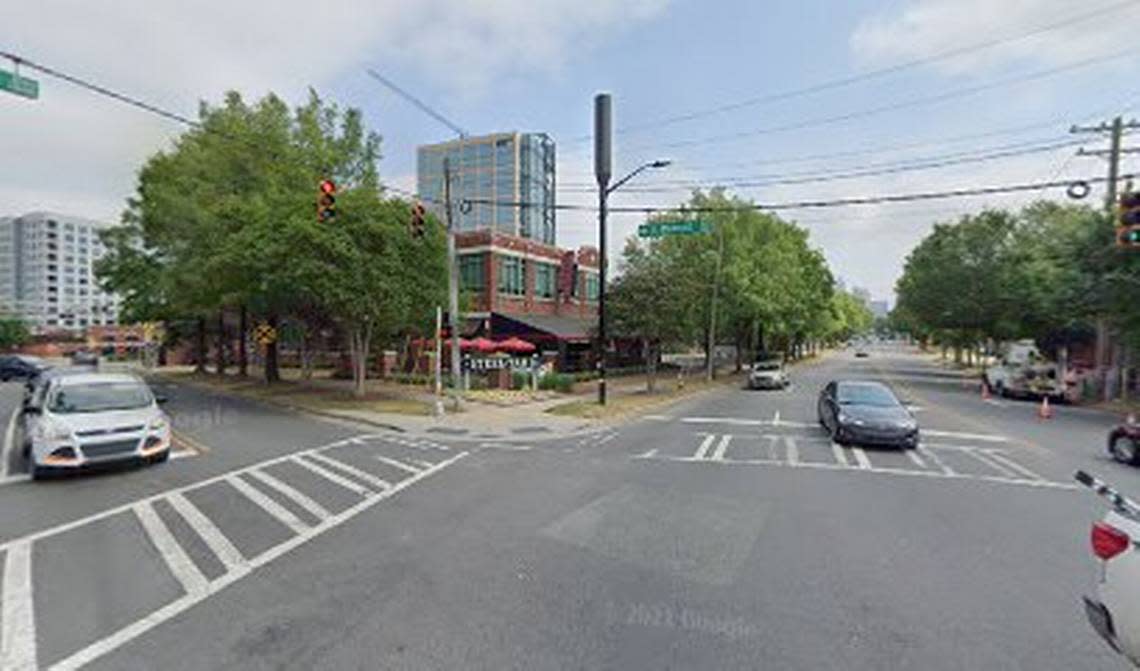 Shown is the intersection of South Boulevard and East Tremont Avenue in Charlotte’s South End neighborhood, where the final phase of a utility project that has snarled traffic for two years is underway.