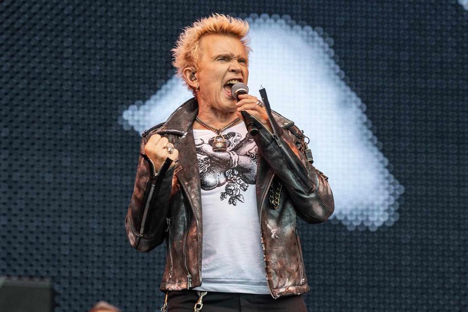<p> Per Ole Hagen/Redferns/Getty Images</p> Billy Idol performs in Oslo, Norway